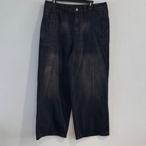 Men's Wide Leg Black Jeans Size 32